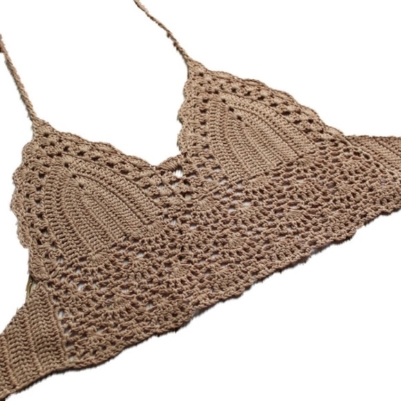 New Knit Crochet Cami Summer Bikini Beach Bralette - Picture 2 of 4